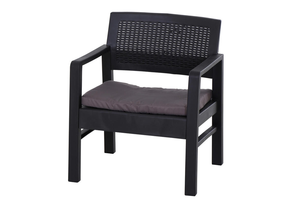 ProGarden Balkonset Kraka anthrazit Kunststoff B/H/L: ca. 60x42x70 cm Kraka - anthrazit (70,00/60,00/42,00cm) - ProGarden