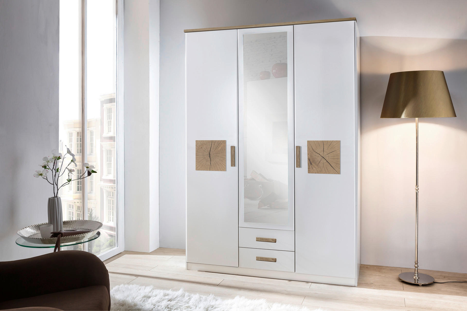 Kleiderschrank Kärnten Alpinweiß Nachbildung B/H/T: ca. 135x199x58 cm Kärnten - Alpinweiß (135,00/199,00/58,00cm)