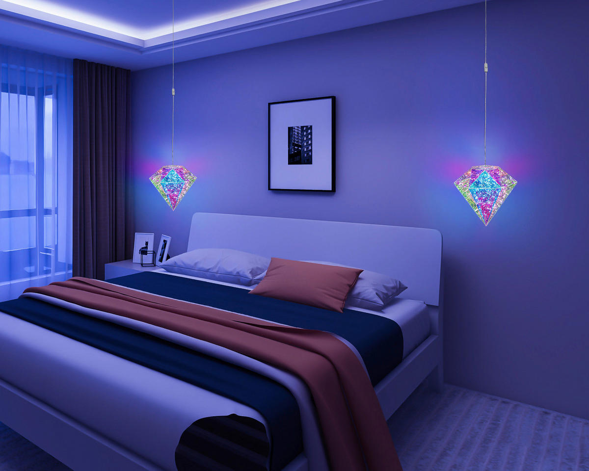 Dekoleuchte transparent B/H/L: ca. 20x20x20 cm LED-Dekoleuchte_Diamant - transparent (20,00/20,00/20,00cm)
