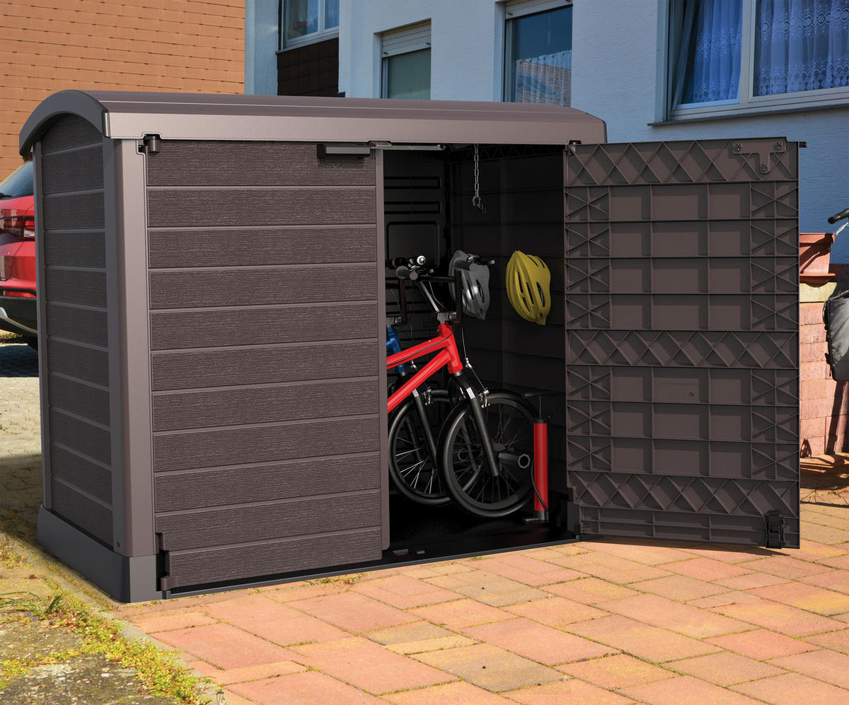 VCM Mülltonnenbox 2er StoreAway braun Kunststoff B/H/L: ca. 145x125x83 cm StoreAway - braun (83,00/145,00/125,00cm) - VCM