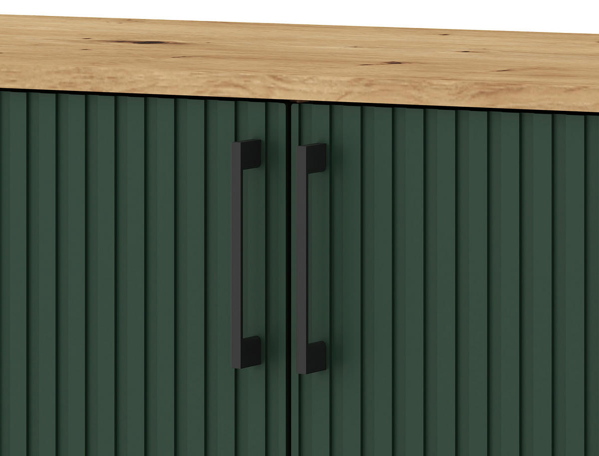 Kommode LUGO Eiche Artisan Nachbildung grün softmatt B/H/T: ca. 108,2x78,4x40 cm LUGO - Eiche/grün (108,20/78,40/40,00cm) - WIPMEB