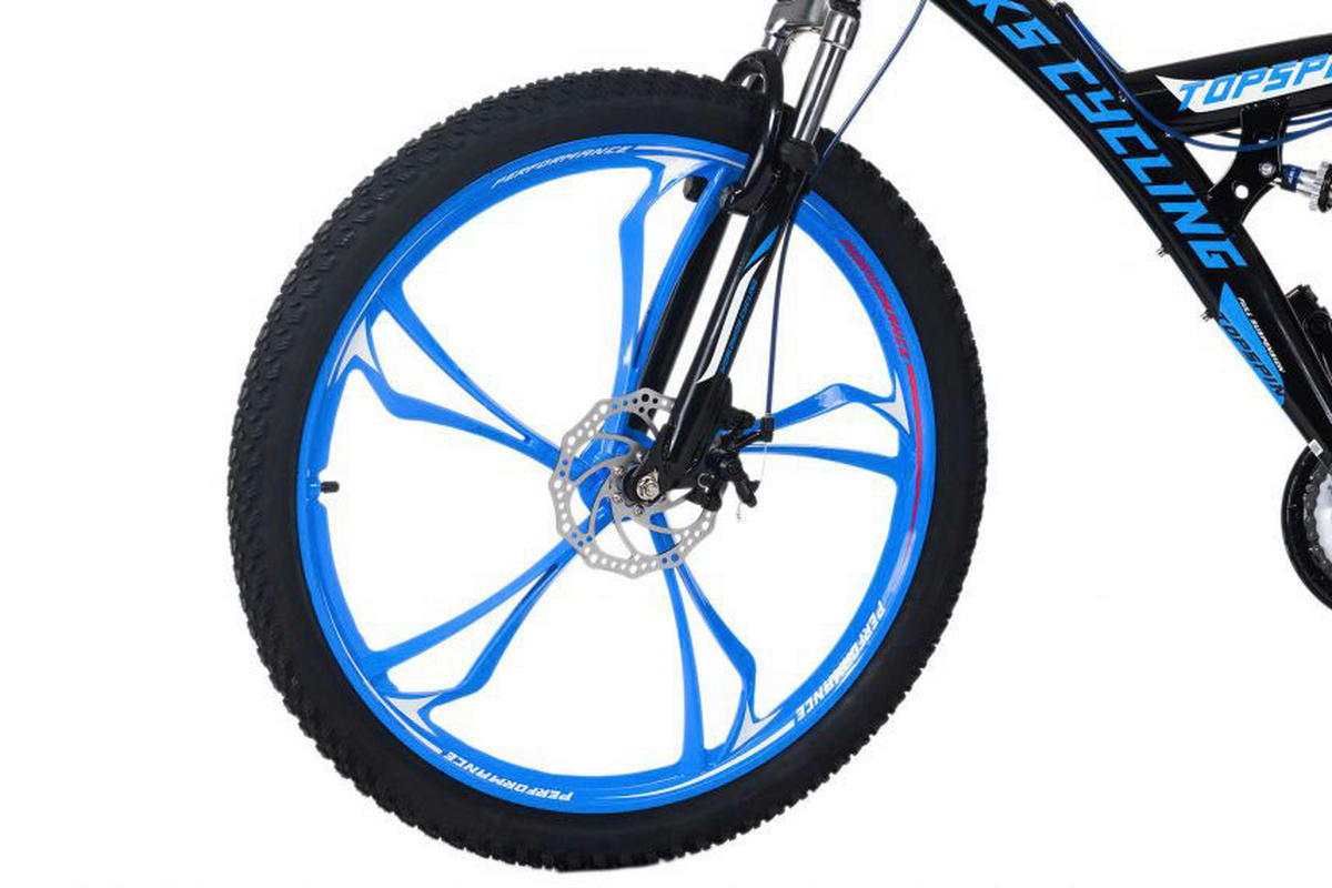 KS-Cycling Mountainbike Topspin Fully Topspin 26 Zoll Rahmenhöhe 51 cm 21 Gänge schwarz schwarz ca. 26 Zoll Topspin - blau/schwarz - KS-Cycling