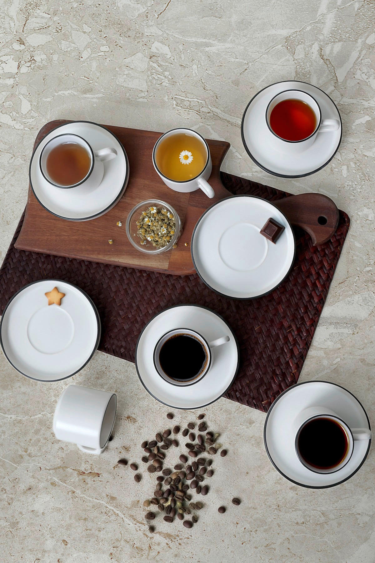 HermiaConcept Teetasse 12-tlg. weiß Steingut 12-tlg. - weiß - HermiaConcept