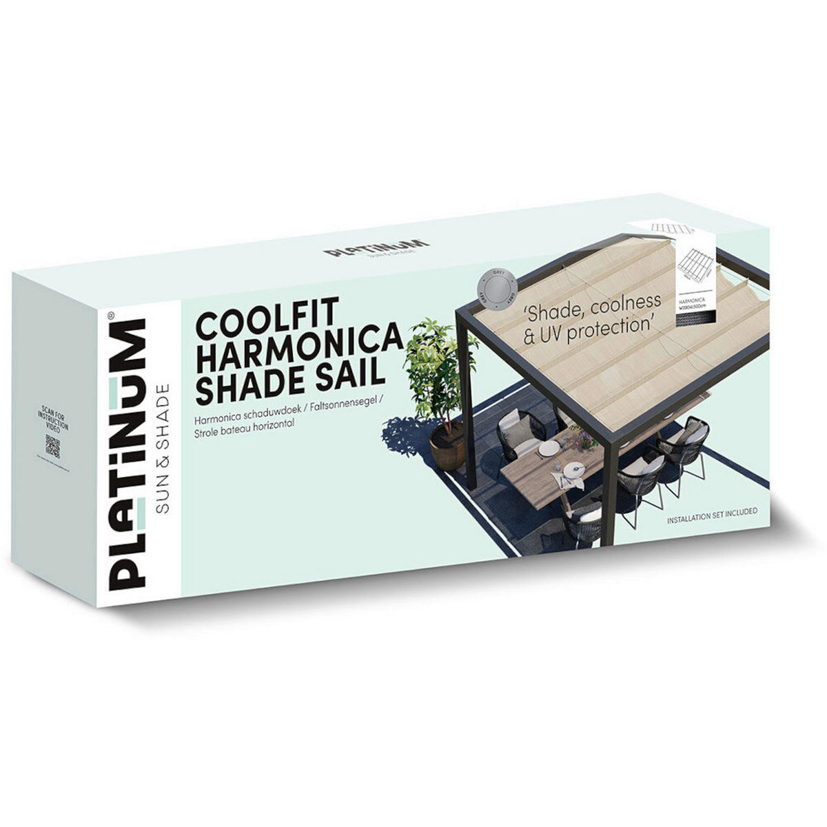 PLATINUM Faltsonnensegel Coolfit sand Polyethylen B/H/L: ca. 500x1x290 cm Coolfit - sand (290,00/500,00/1,00cm) - PLATINUM