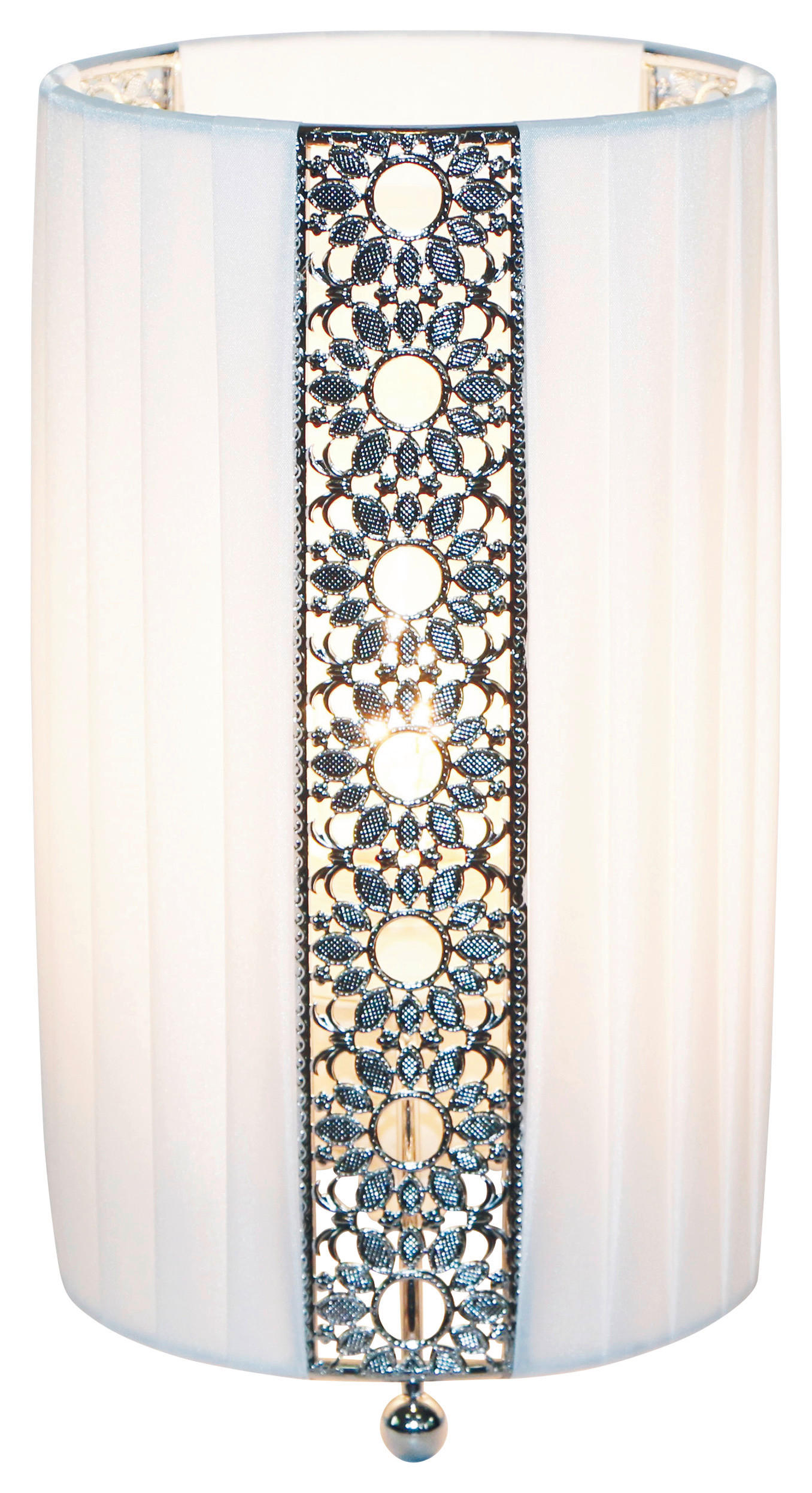 Näve Leuchten Tischleuchte weiß Textil Metall Kunststoff B/H/T/D: ca. 12,5x23x12,5x12,5 cm E14 1 Brennstellen SHERYL - weiß (12,50/23,00/12,50cm) - Näve Leuchten