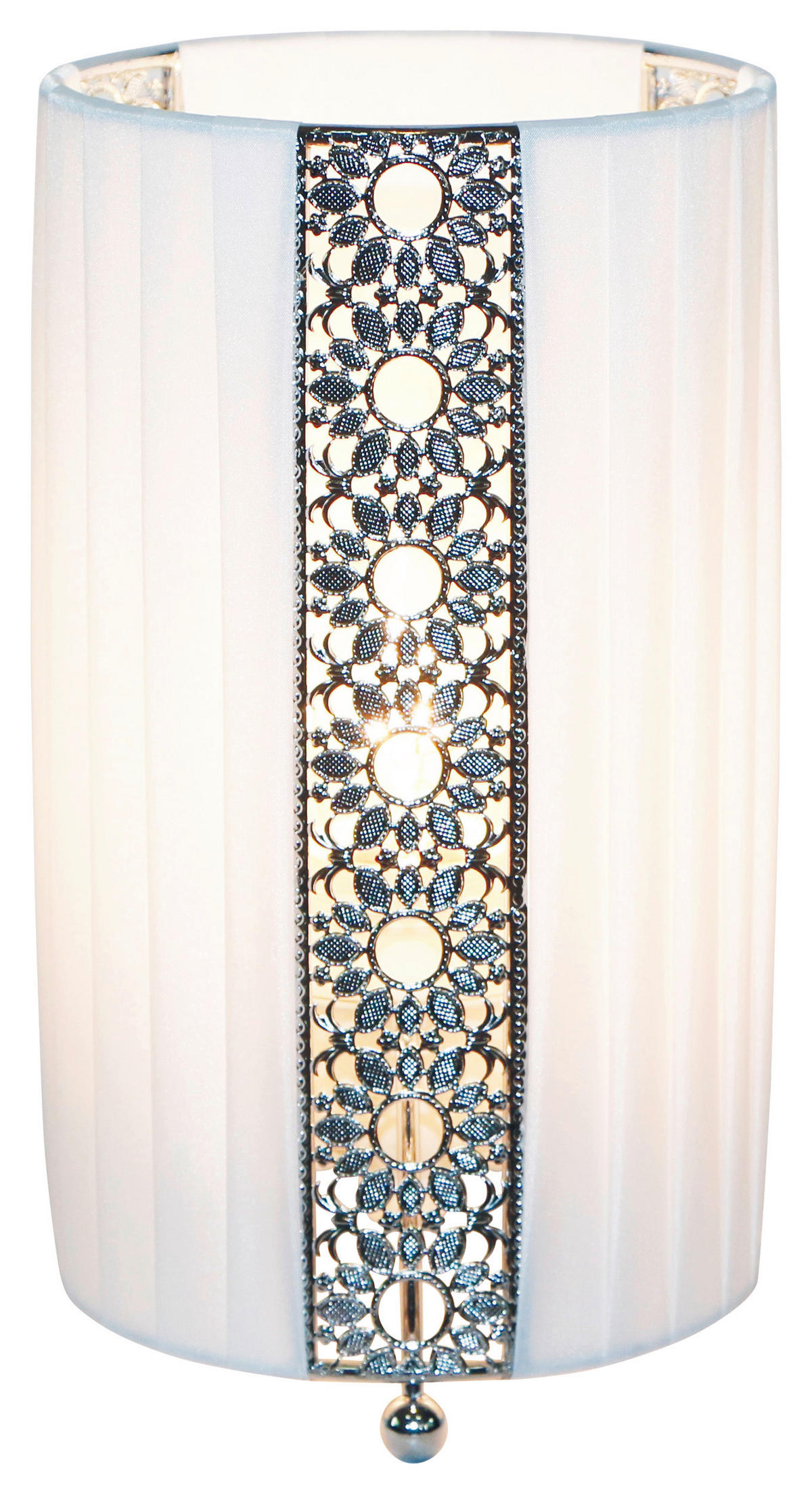 Näve Leuchten Tischleuchte weiß Textil Metall Kunststoff B/H/T/D: ca. 12,5x23x12,5x12,5 cm E14 1 Brennstellen SHERYL - weiß (12,50/23,00/12,50cm) - Näve Leuchten