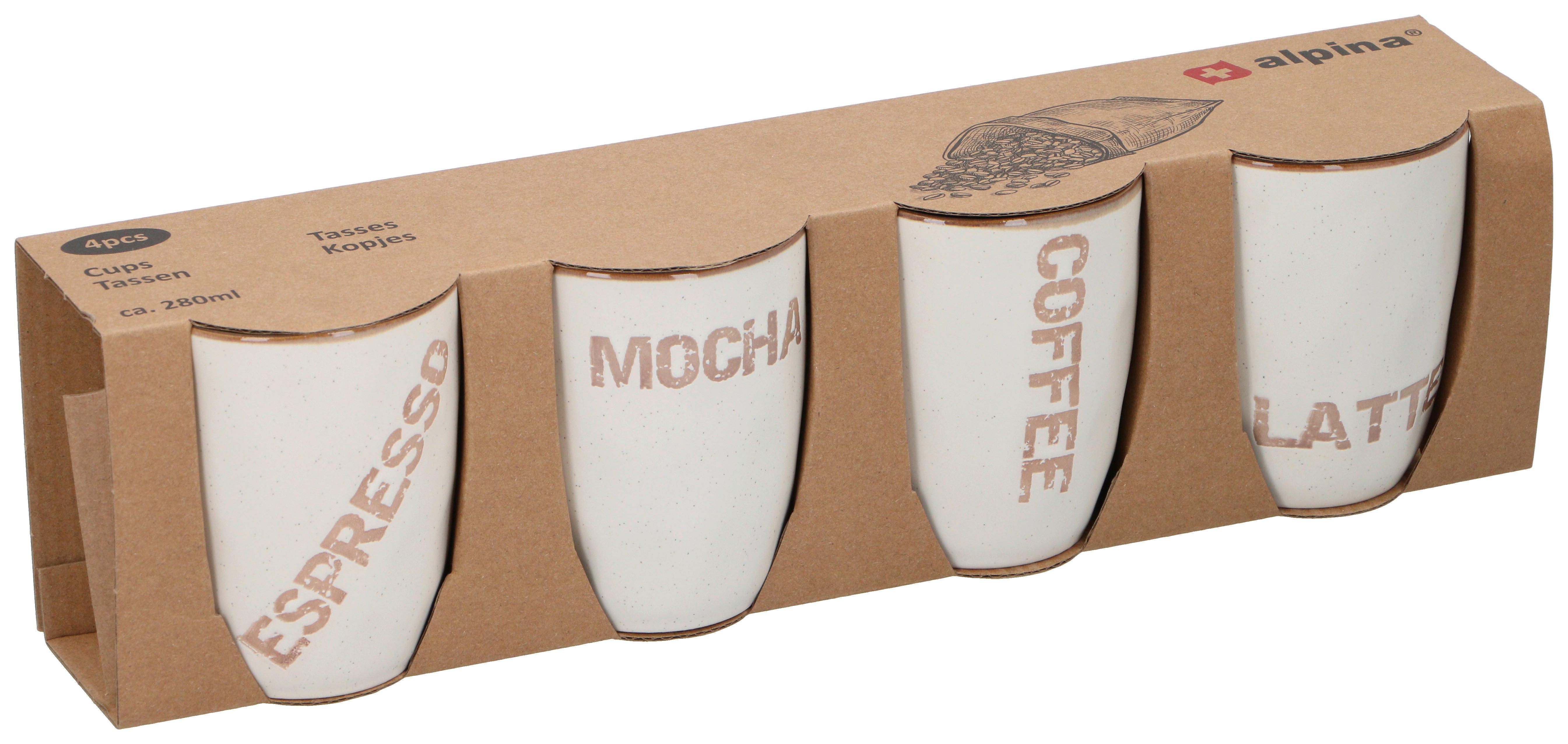 Thumbnail - alpina Tassen-Set beige Steinzeug B/H/L: ca. 8,5x10,5x38,2 cm