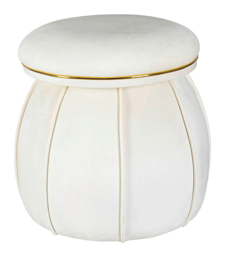 360 Living Hocker Corin 100 elfenbein gold H/D: ca. 51,5x51,5 cm Corin 100 - gold/elfenbein (51,50/51,50cm) - 360 Living