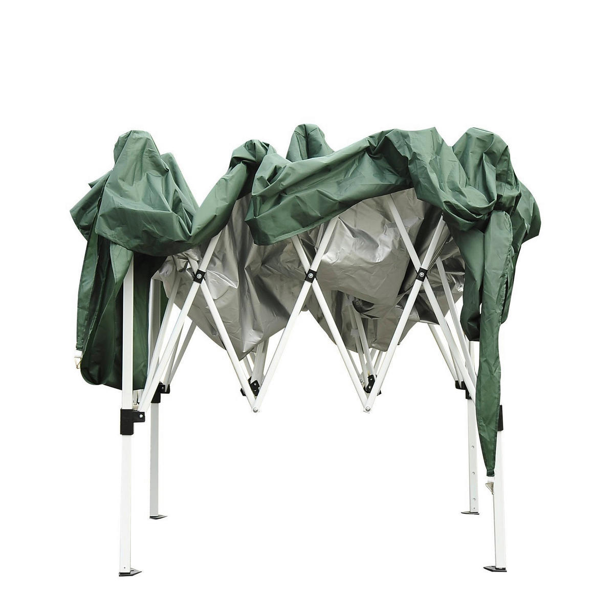 Outsunny Pavillon grün Stahl B/H/L: ca. 240x250x240 cm Pavillon - grün (240,00/240,00/250,00cm) - Outsunny