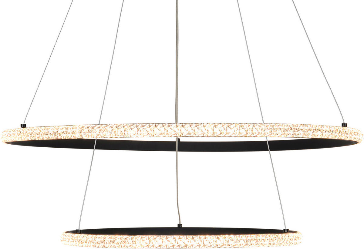 POCOline LED-Pendelleuchte schwarz Metall Acryl H/D: ca. 120x60 cm LED-Pendelleuchte_Aletta - schwarz (60,00/120,00cm) - POCOline