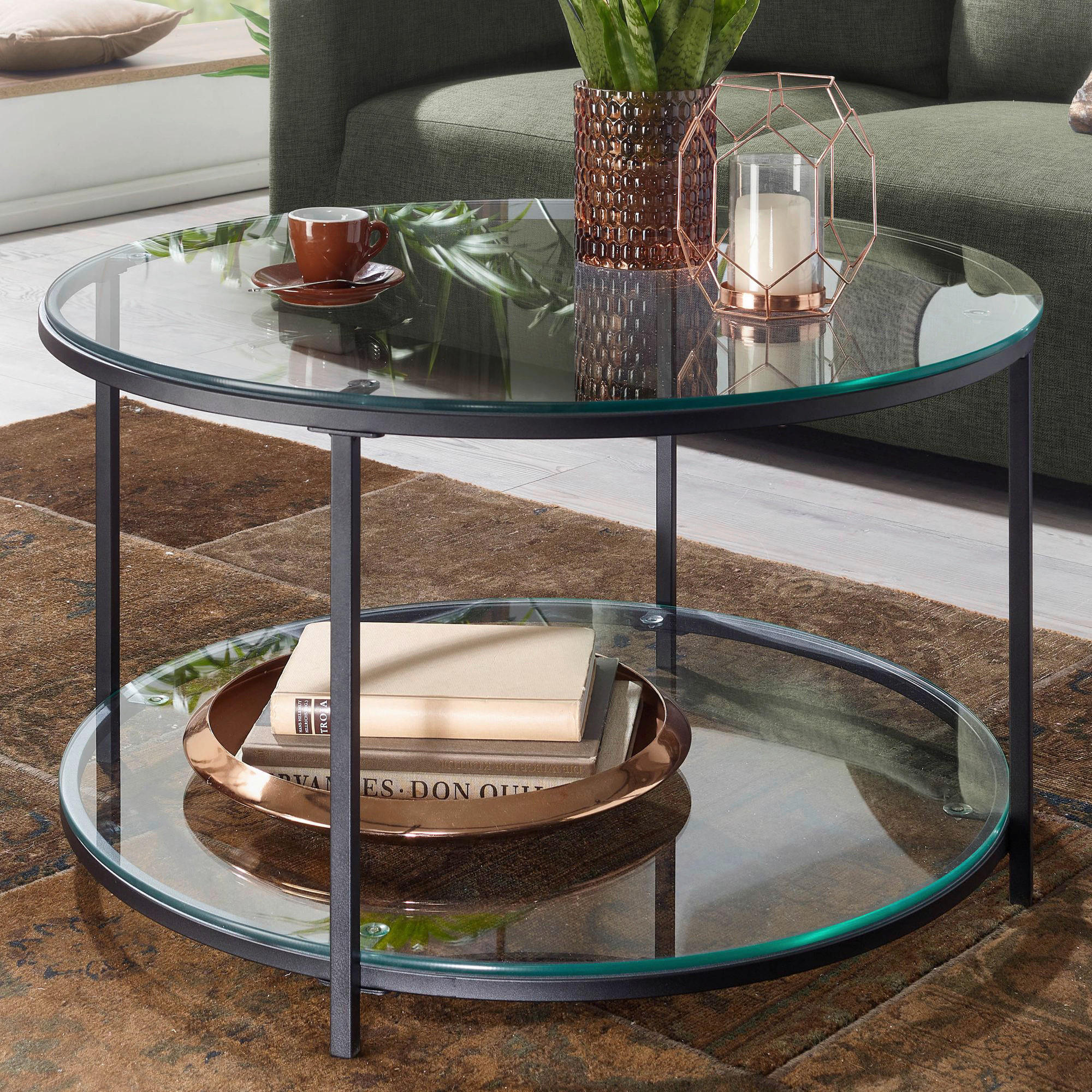 Couchtisch schwarz B/H/T: ca. 80x45x80 cm Couchtisch - schwarz (80,00/45,00/80,00cm) - Wohnling
