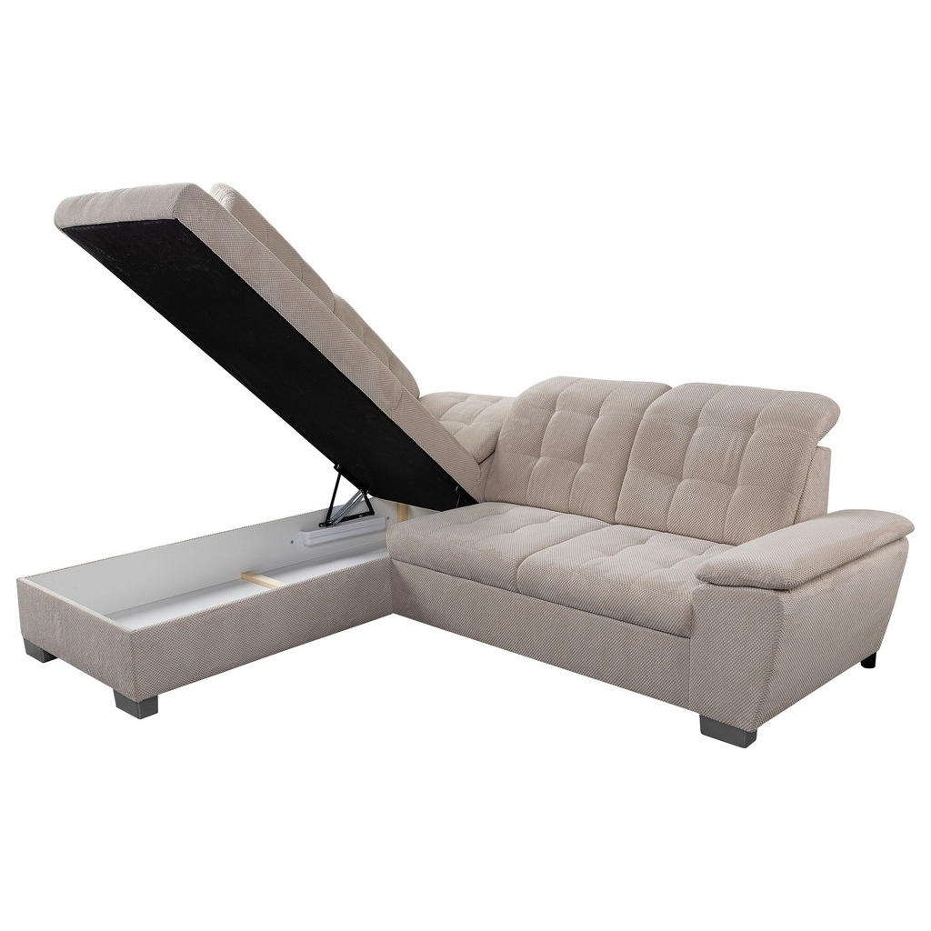 Thumbnail - Ecksofa Bastia creme Microfaser B/H/T: ca. 260x105x214 cm