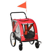 PawHut Hunde-Zubehör rot Polyester B/H/L: ca. 72,5x140x108 cm Hundwagen - rot (108,00/72,50/140,00cm) - PawHut