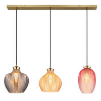 GLOBO Pendelleuchte gold Glas Metall B/H/L: ca. 25x120x90 cm E27 3 Brennstellen JESSICA - gold (90,00/25,00/120,00cm) - GLOBO