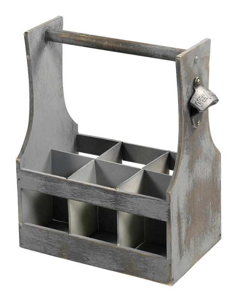 Kesper Flaschenhalter weiß Holz B/H/L: ca. 20x35x31 cm Flaschenträger - weiß (31,00/20,00/35,00cm) - Kesper