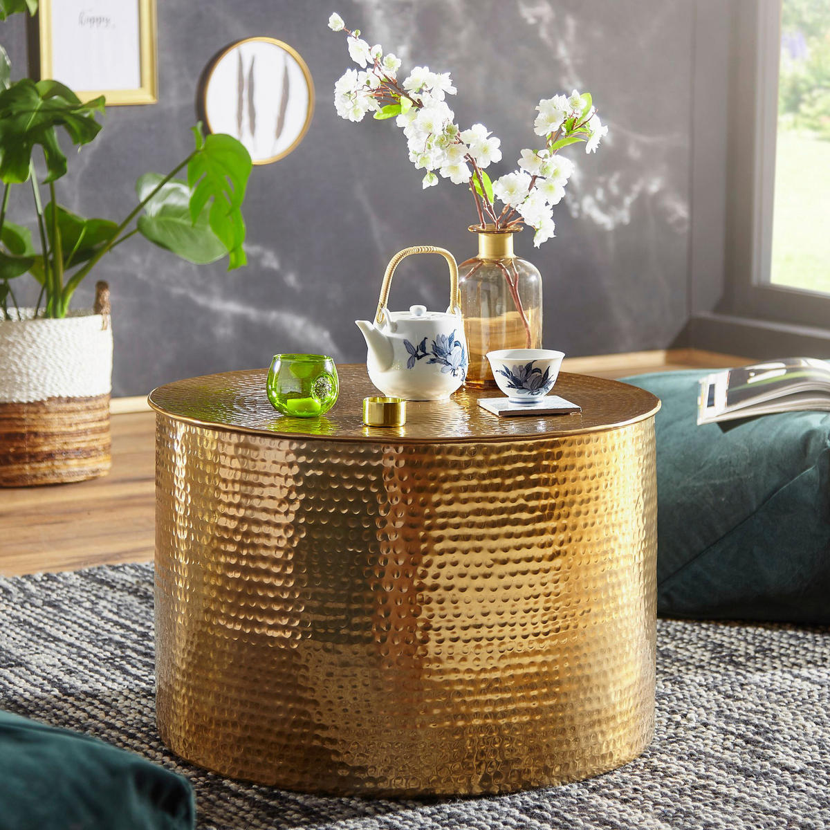 Couchtisch gold H: ca. 40 cm Couchtisch - gold (40,00cm) - Wohnling