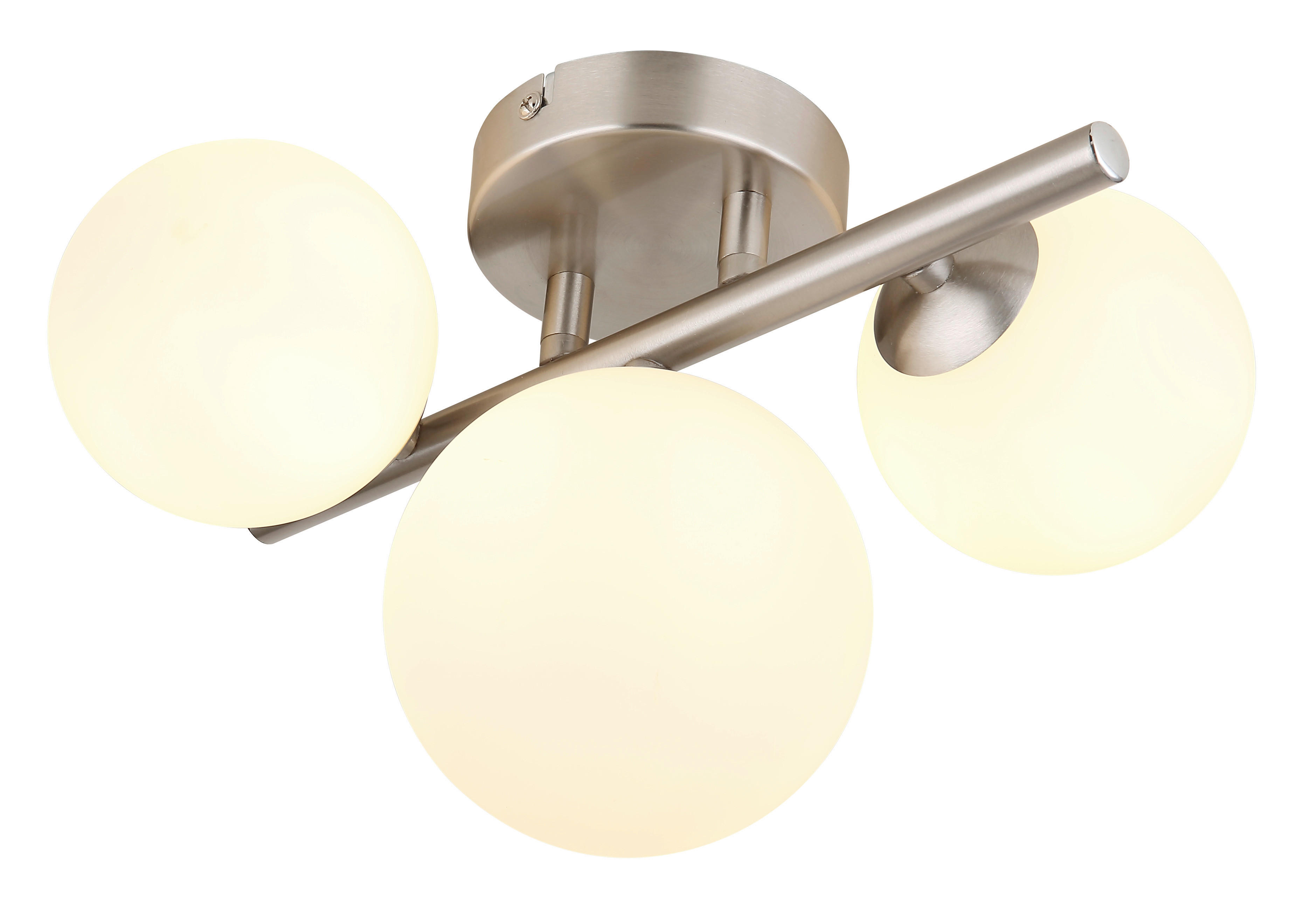 GLOBO Deckenleuchte nickel matt Metall B/H/T: ca. 23,5x20,5x28,5 cm G9 3 Brennstellen RIHA - nickel matt (23,50/20,50/28,50cm) - GLOBO