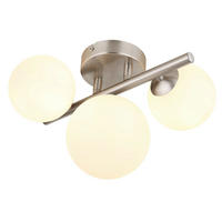GLOBO Deckenleuchte nickel matt Metall B/H/T: ca. 23,5x20,5x28,5 cm G9 3 Brennstellen RIHA - nickel matt (23,50/20,50/28,50cm) - GLOBO