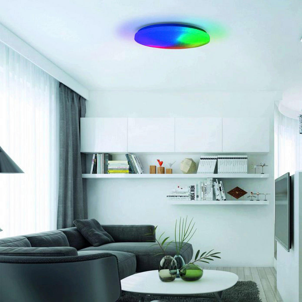 Näve Leuchten LED Deckenleuchte NV1373261 weiß Metall Kunststoff H/D: ca. 7x58 cm null 1 Brennstellen Rainbow - weiß (58,00/7,00cm) - Näve Leuchten