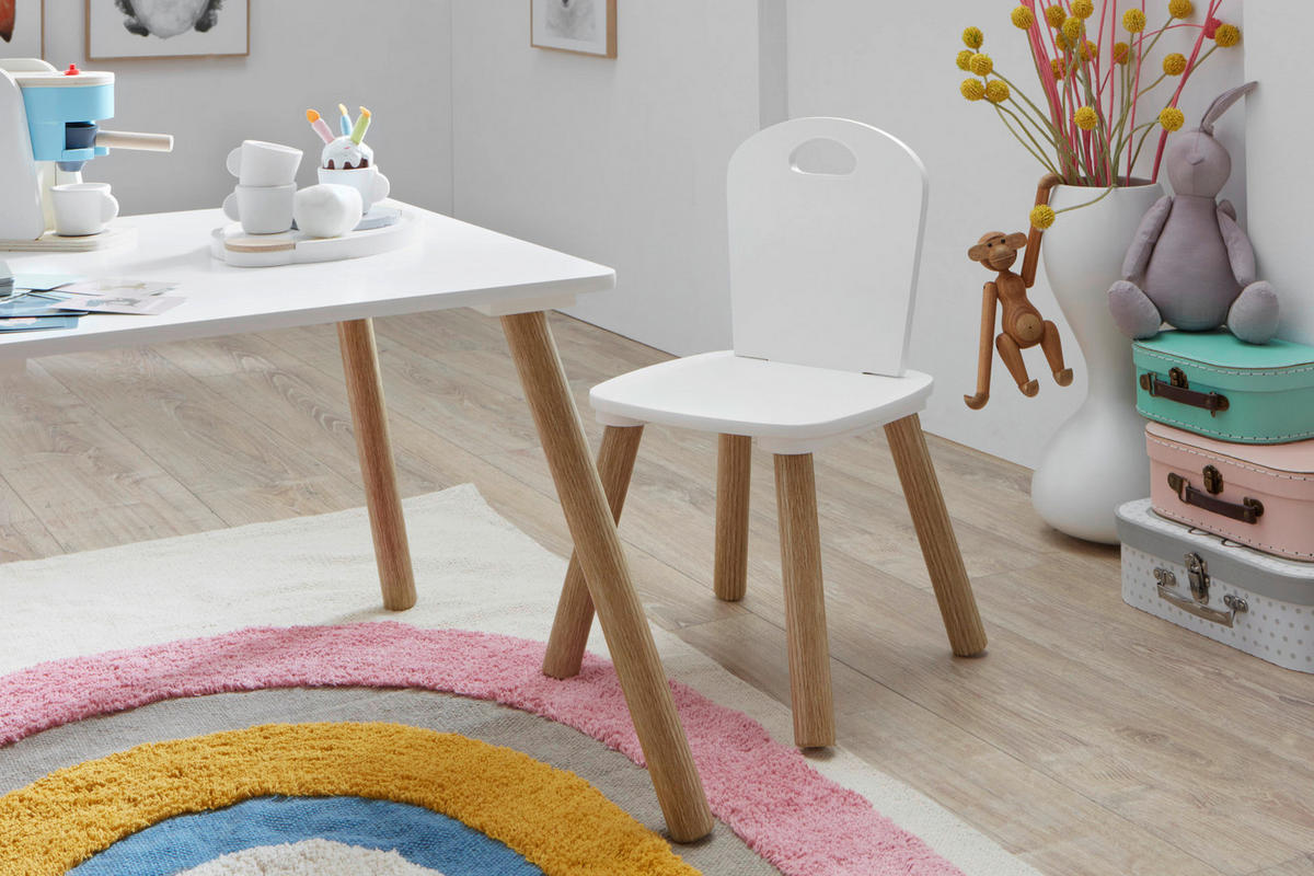 Kindermöbel-Set 3er Set Pinie Nachbildung weiß B/H/T: ca. 55x43x55 cm 3er Set - weiß (55,00/43,00/55,00cm) - xonox.home