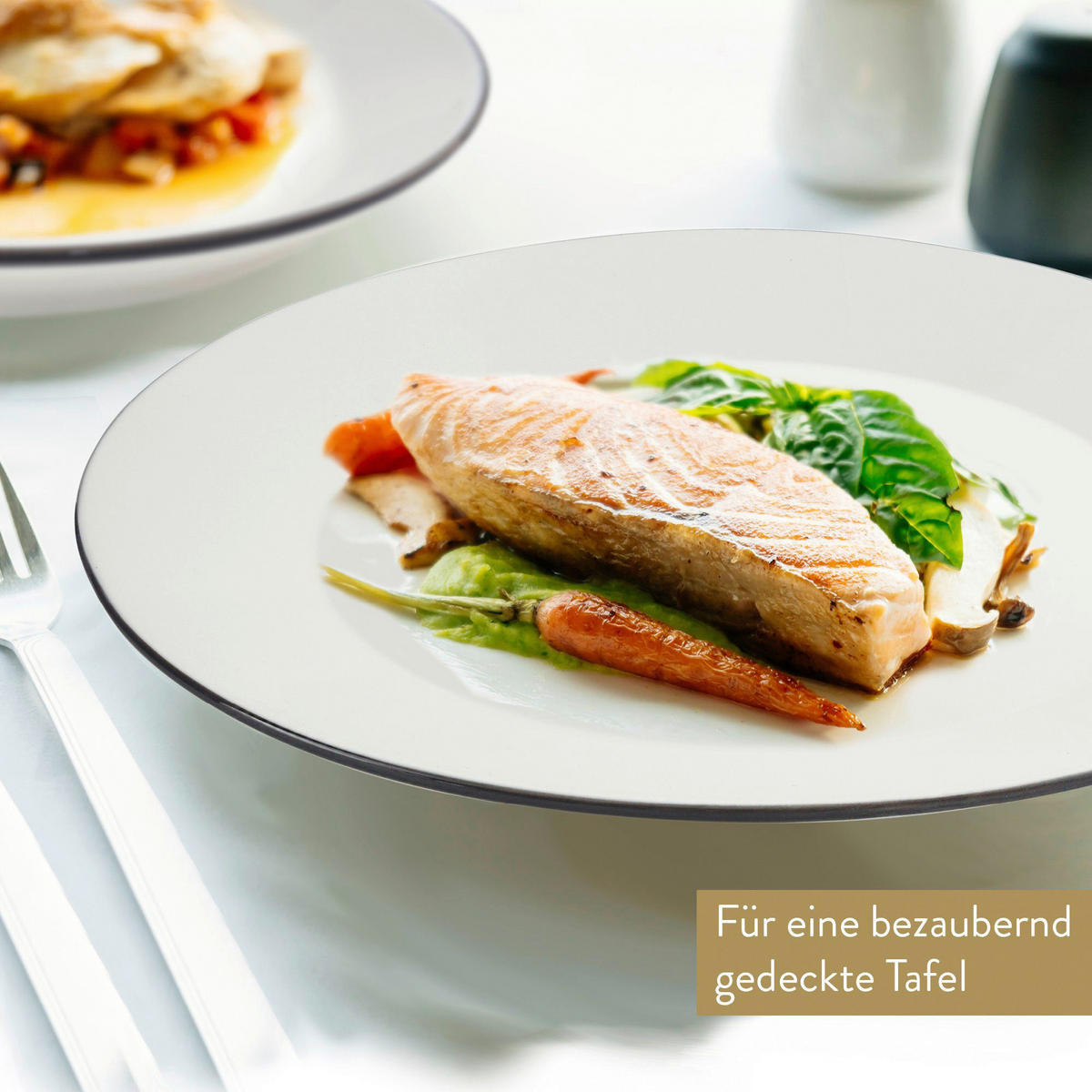 Mövenpick Kombiservice Montreux schwarz Porzellan 16 tlg. Montreux - weiß/schwarz - Mövenpick