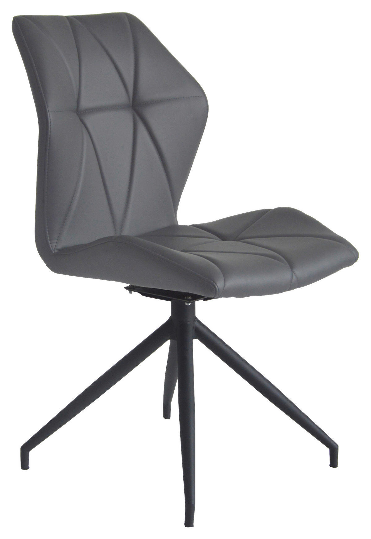 Stuhl IMKE  2er-Set grau schwarz Kunstleder Metall B/H/T: ca. 52x90,5x62 cm IMKE  2er-Set - schwarz/grau (52,00/90,50/62,00cm) - byLIVING