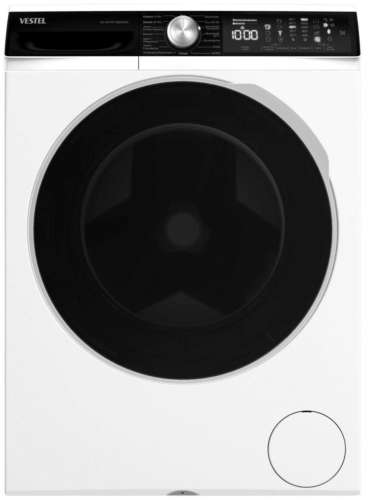 VESTEL Waschmaschine VG-WFWT3863WA weiß B/H/T: ca. 59,7x84,5x55,7 cm ca. 8 kg Waschmaschine VG-WFWT3863WA - weiß (59,70/84,50/55,70cm) - VESTEL