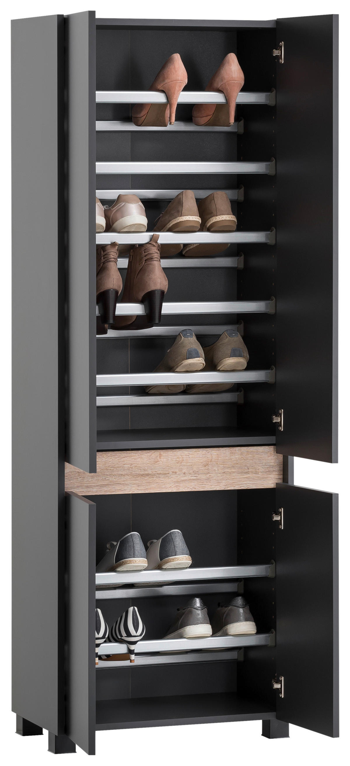 Schuhschrank Cosmo anthrazit B/H/T: ca. 56,9x164,5x33 cm Cosmo - anthrazit (56,90/164,50/33,00cm) - Möbelpartner