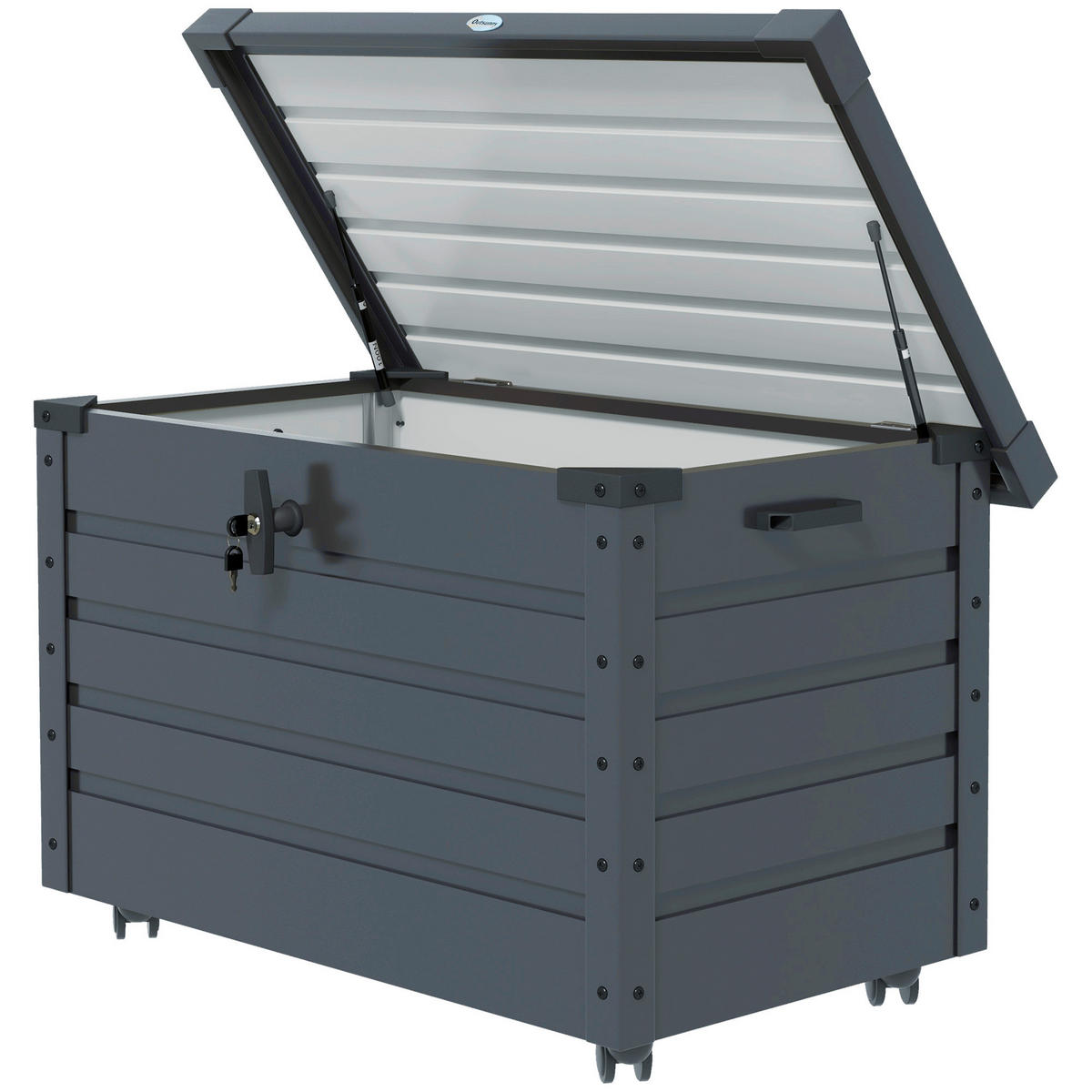 Outsunny Auflagenbox dunkelgrau Stahl B/H/L: ca. 62x65x100 cm Auflagenbox - dunkelgrau (100,00/62,00/65,00cm) - Outsunny
