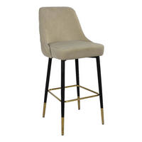 Barhocker Mojo 101 taupe Microfaser B/H/T: ca. 53x110x57 cm Mojo 101 - schwarz/taupe (53,00/110,00/57,00cm) - 360 Living