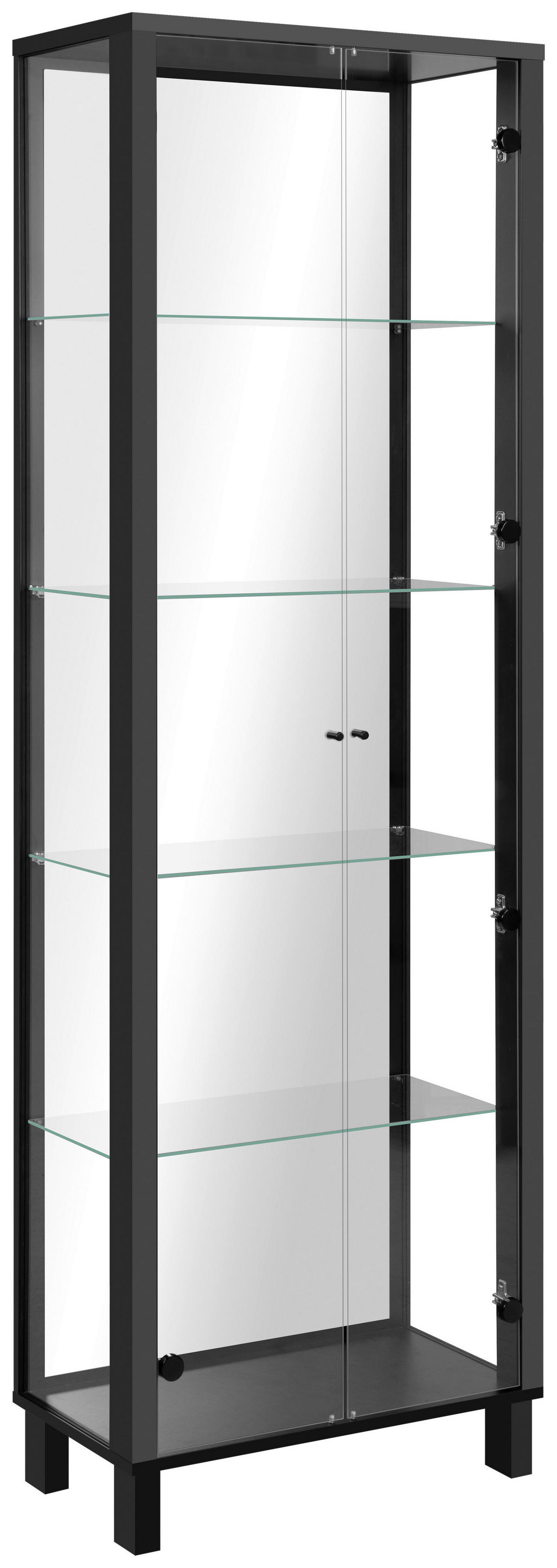 Vitrine Albi schwarz B/H/T: ca. 62x189x33 cm Albi - schwarz (62,00/189,00/33,00cm)