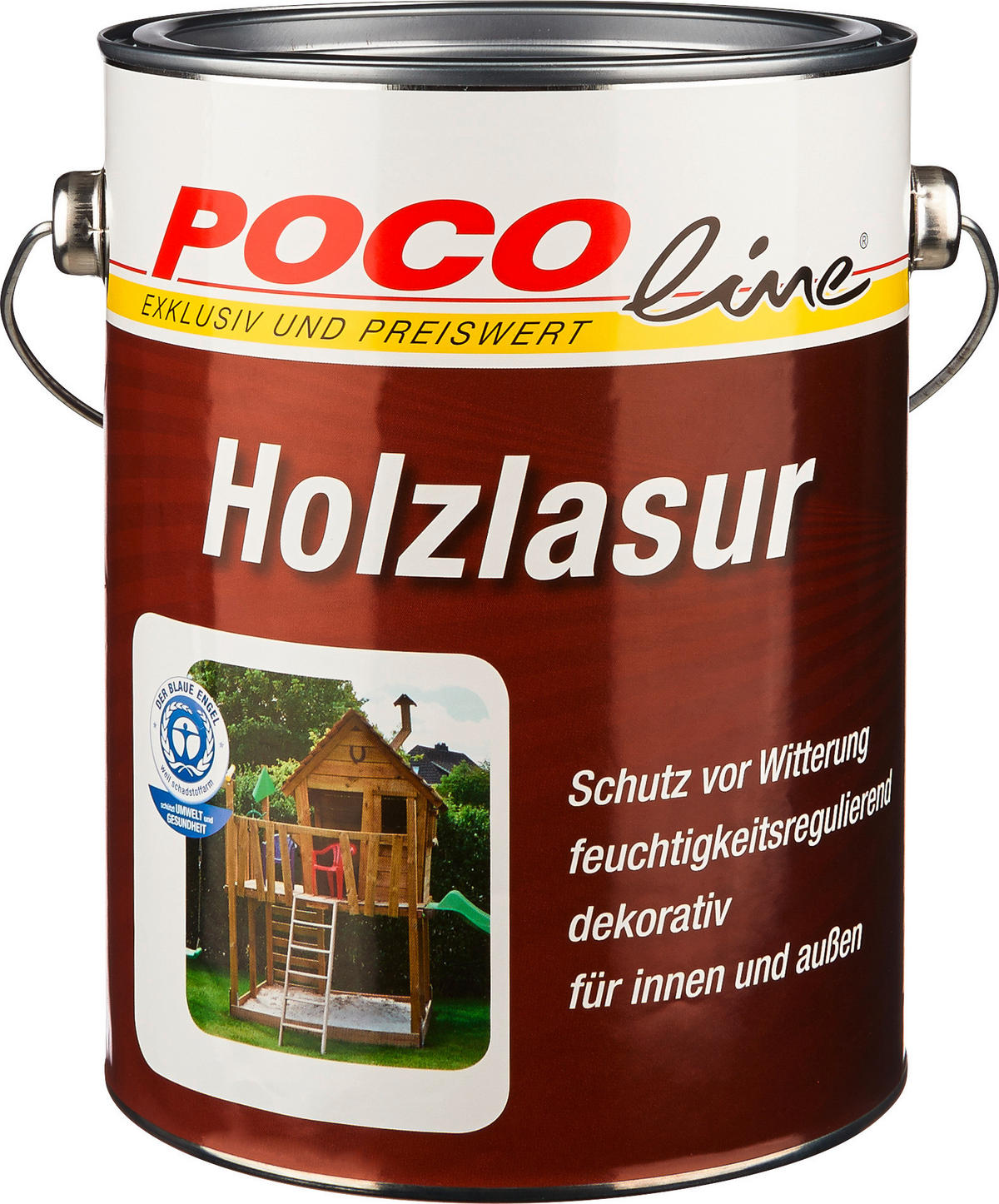 POCOline Acryl Holzlasur mahagoni seidenglänzend ca. 2,5 l Holzlasur_Acryl 2,5l - mahagoni (2,50l) - POCOline