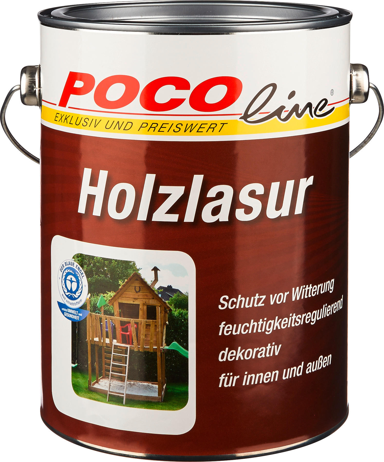 POCOline Acryl Holzlasur teak seidenglänzend ca. 2,5 l