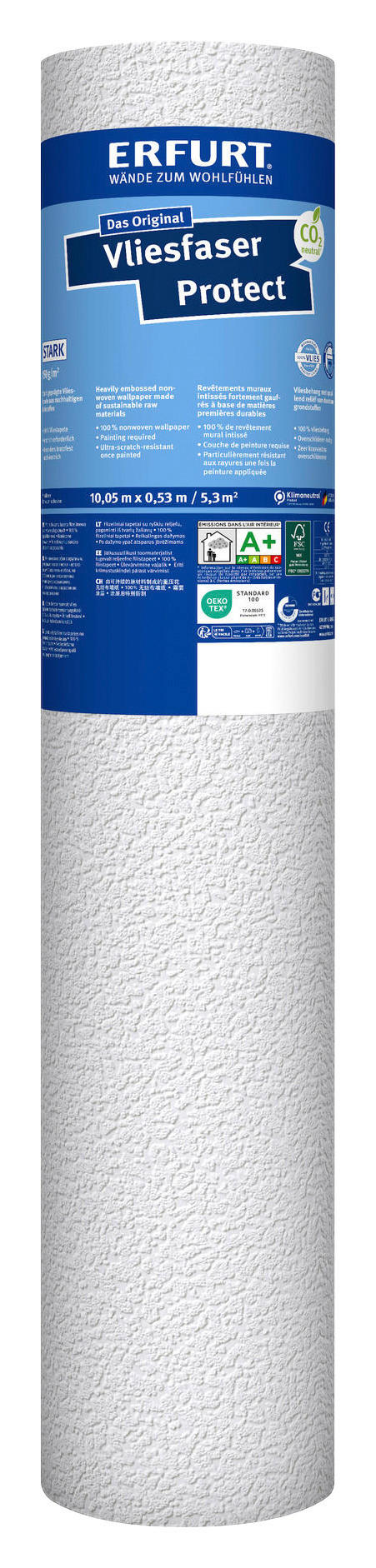 Erfurt Vliestapete Protect Protect weiß B/L: ca. 53x1005 cm Protect - weiß (53,00/1005,00cm) - Erfurt