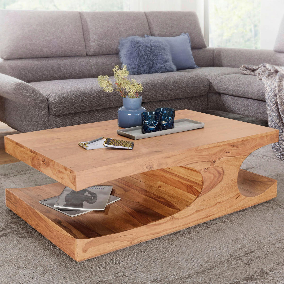 Couchtisch braun B/H/T: ca. 118x38x70 cm Couchtisch - braun (118,00/38,00/70,00cm) - Wohnling