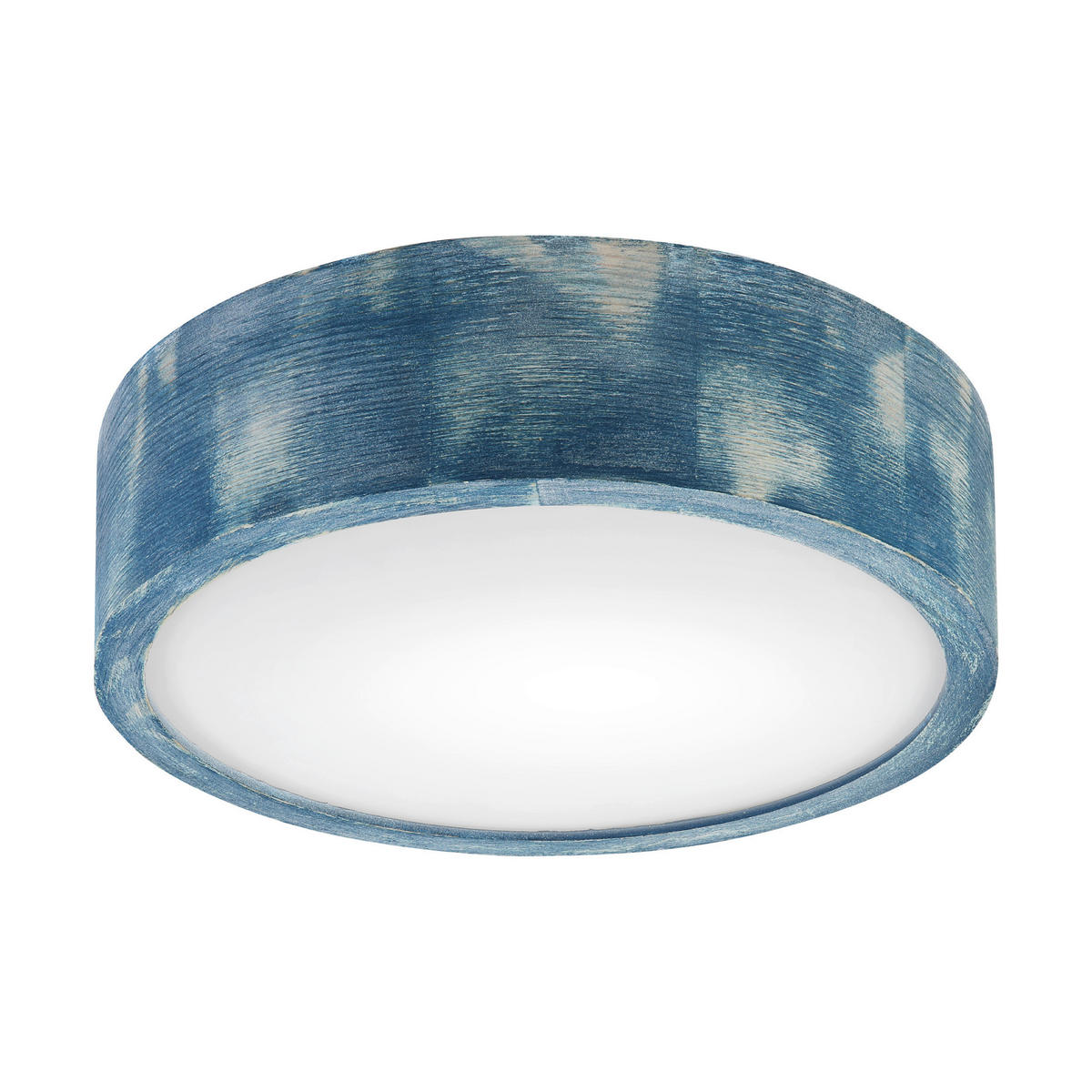 Lamkur Deckenleuchte hellbraun blau Glas Holz B/H/L: ca. 28x28x10 cm 1 Brennstellen Eveline - blau/hellbraun (10,00/28,00/28,00cm) - Lamkur