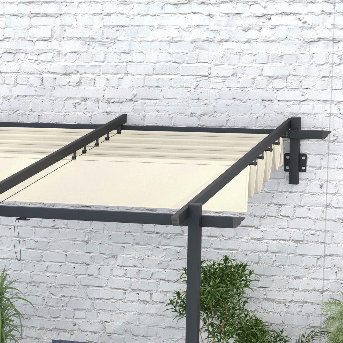 Outsunny Pergola cremeweiß Polyester B/H/L: ca. 297x230x297 cm Pergola - cremeweiß (297,00/297,00/230,00cm) - Outsunny