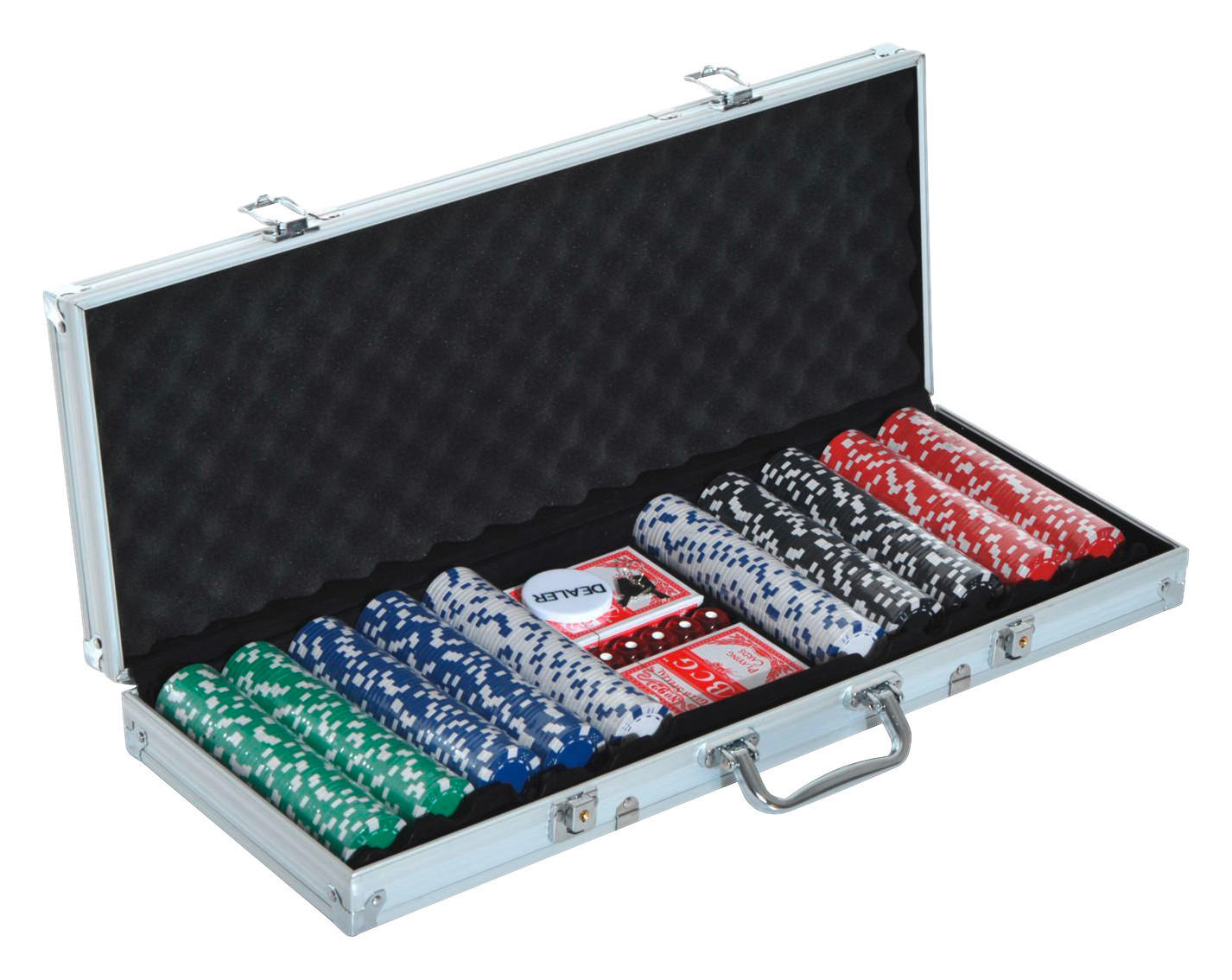 HOMCOM Pokerkoffer B/H/L: ca. 22x6,5x55,5 cm Pokerkoffer - silber (55,50/22,00/6,50cm) - HOMCOM