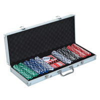 HOMCOM Pokerkoffer B/H/L: ca. 22x6,5x55,5 cm Pokerkoffer - silber (55,50/22,00/6,50cm) - HOMCOM