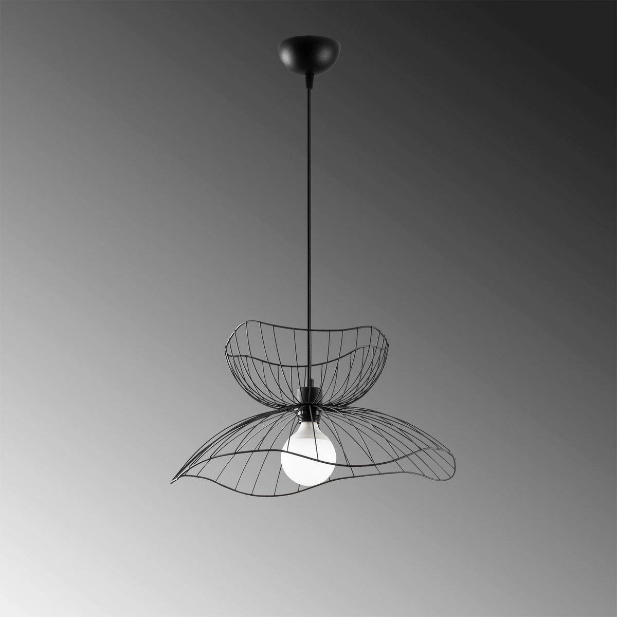 Opviq Pendelleuchte Farac-6380 schwarz B/H/T/L/D: ca. 50x111x50x50x50 cm E27 1 Brennstellen Farac - schwarz (50,00/50,00/111,00cm) - Opviq