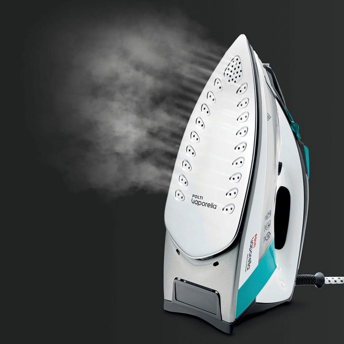 Polti Polti Dampfbügelautomat QC110 türkis weiß Edelstahl B/H/L: ca. 28,7x14,4x28,7 cm VAPORELLA - weiß/türkis (28,70/28,70/14,40cm) - Polti