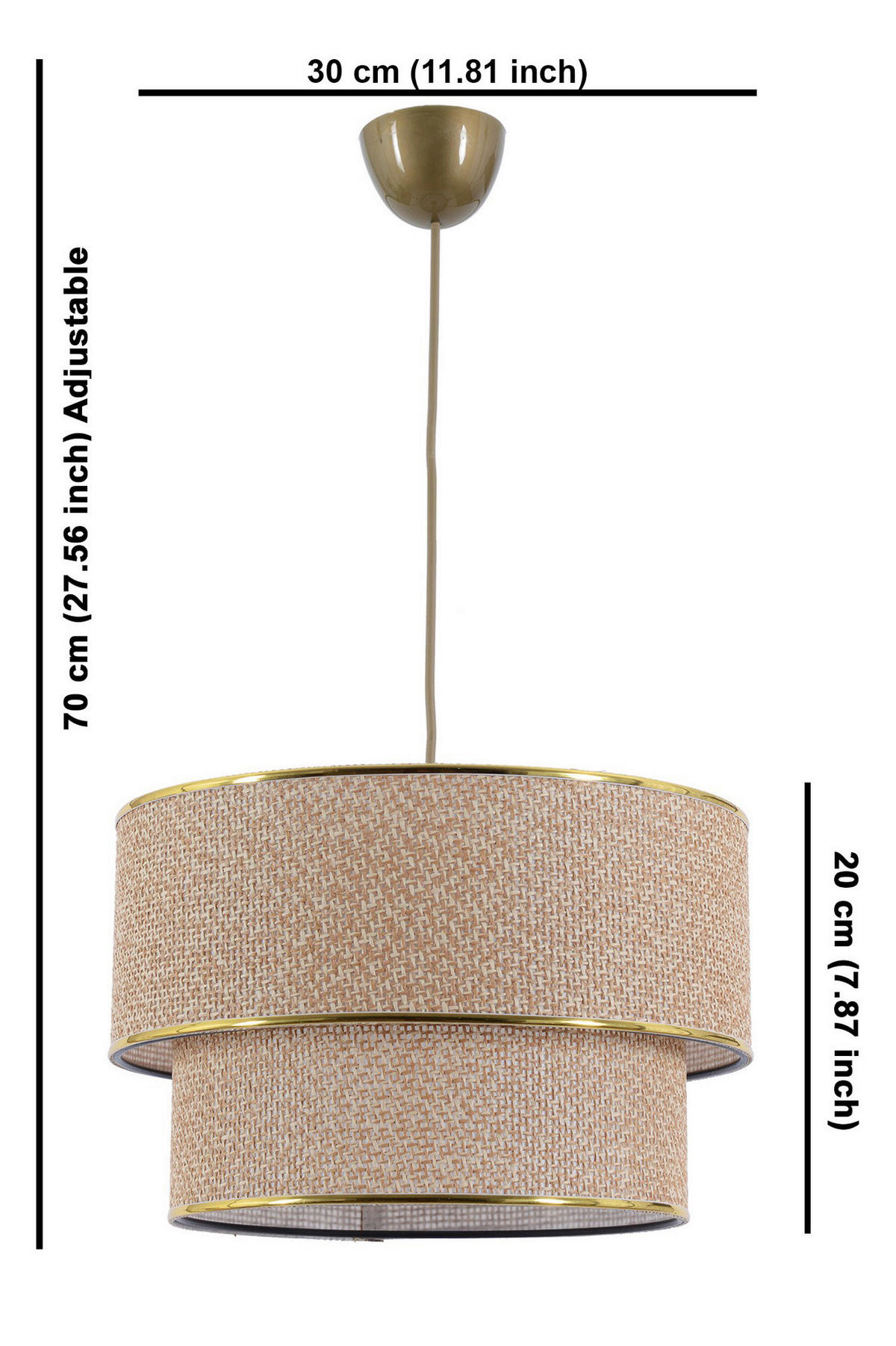 Opviq Pendelleuchte Coral ecru braun Metall Baumwolle B/H/T/L/D: ca. 30x70x30x30x30 cm E27 1 Brennstellen Coral - braun/ecru (30,00/30,00/70,00cm) - Opviq