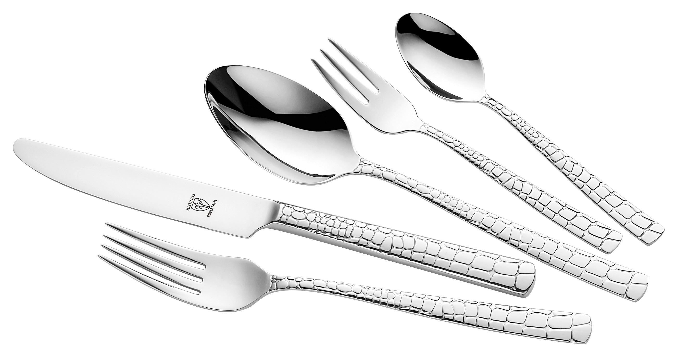 JUSTINUS Besteckset silber Edelstahl 30 tlg. Besteckset_Croco_30tlg. - silber - JUSTINUS