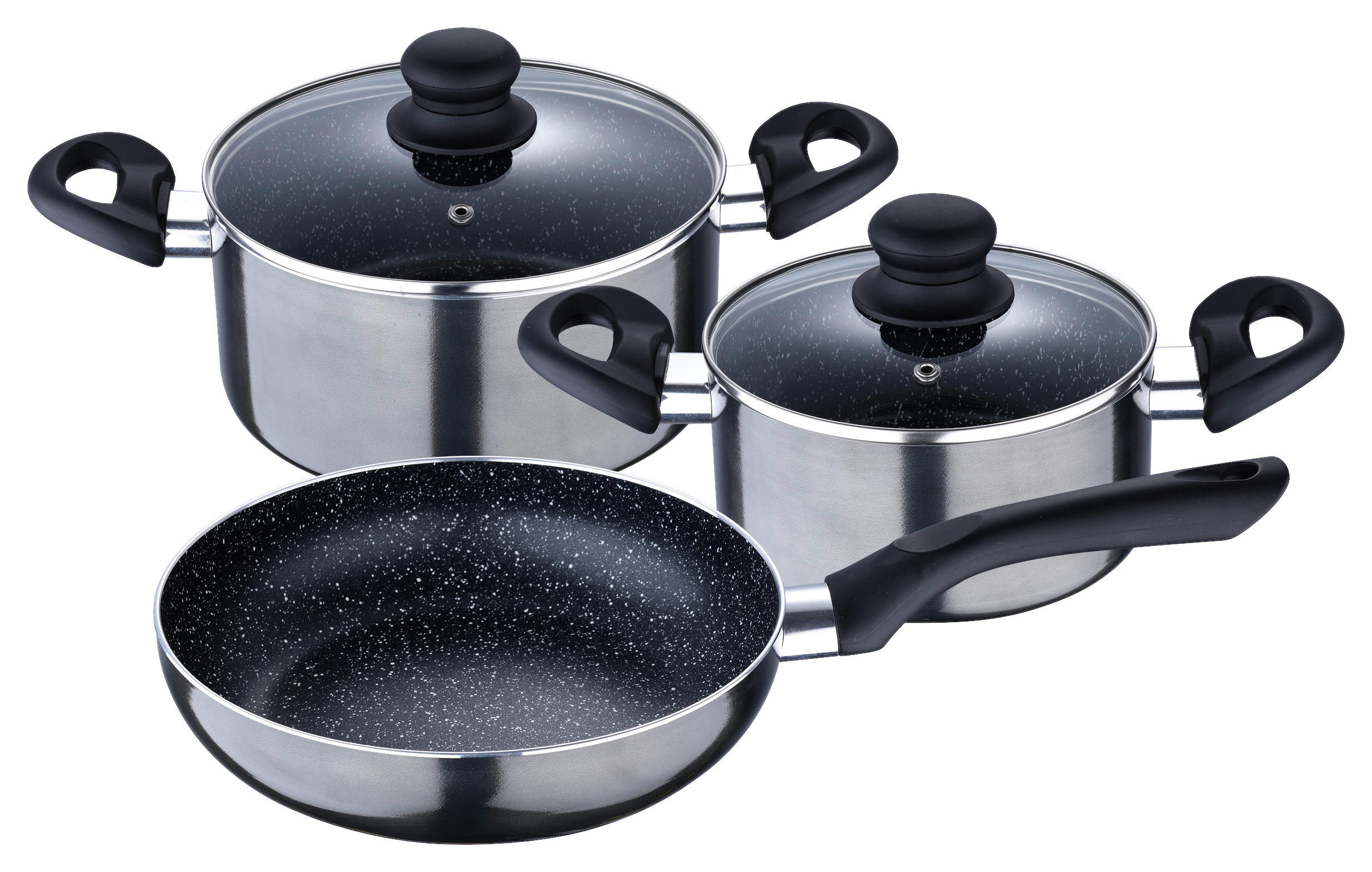 SAN IGNACIO Kochgeschirrset Soria schwarz Aluminium 4 tlg. Soria - schwarz - SAN IGNACIO