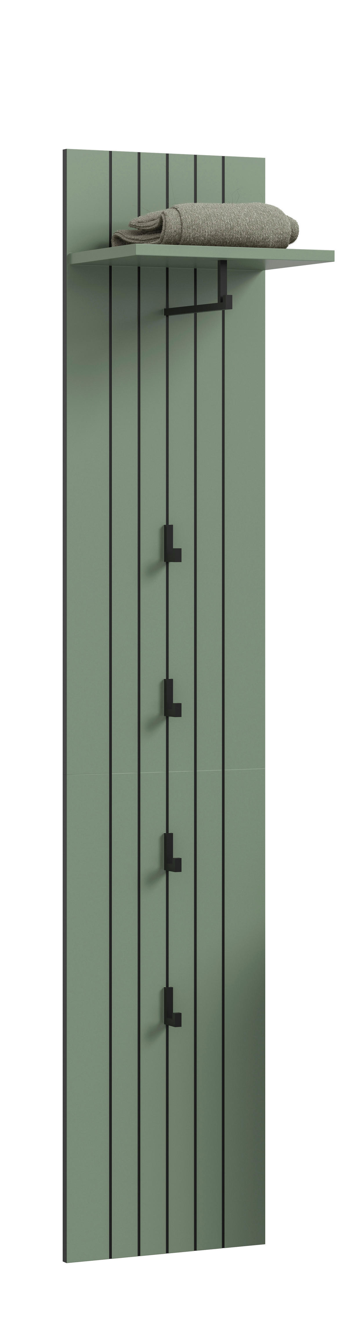 Garderobenpaneel STATION grün B/H/T: ca. 31x160x27 cm STATION - grün (31,00/160,00/27,00cm) - xonox.home