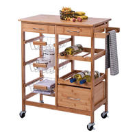 Zeller Küchenrollwagen braun Bambus B/H/L: ca. 36x84x66 cm Küchenrollwagen - braun (66,00/36,00/84,00cm) - Zeller