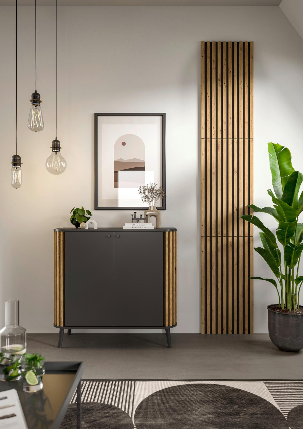 Paneel SILENCE 3er-Set Eiche Artisan Nachbildung anthrazit B/H/T: ca. 40x80x2 cm SILENCE 3er-Set - Eiche/anthrazit (40,00/80,00/2,00cm) - xonox.home