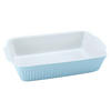 CreaTable Auflaufform Classic PASTELL Kitchen hellblau Steinzeug B/H/L: ca. 20x5,5x34 cm Classic PASTELL Kitchen - hellblau (34,00/20,00/5,50cm) - CreaTable