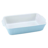 CreaTable Auflaufform Classic PASTELL Kitchen hellblau Steinzeug B/H/L: ca. 20x5,5x34 cm Classic PASTELL Kitchen - hellblau (34,00/20,00/5,50cm) - CreaTable