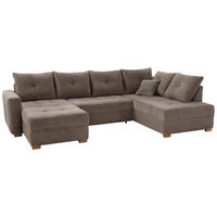 Wohnlandschaft taupe Microfaser B/H/T: ca. 313x92x200 cm Abby_Wohnlandschaft - Eiche/taupe (313,00/92,00/200,00cm)